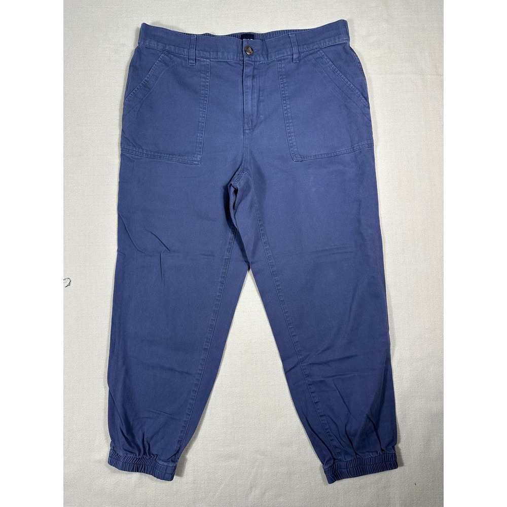 GAP Utility Joggers Women Large Blue Excellent High Rise Elastic Waist Cargo